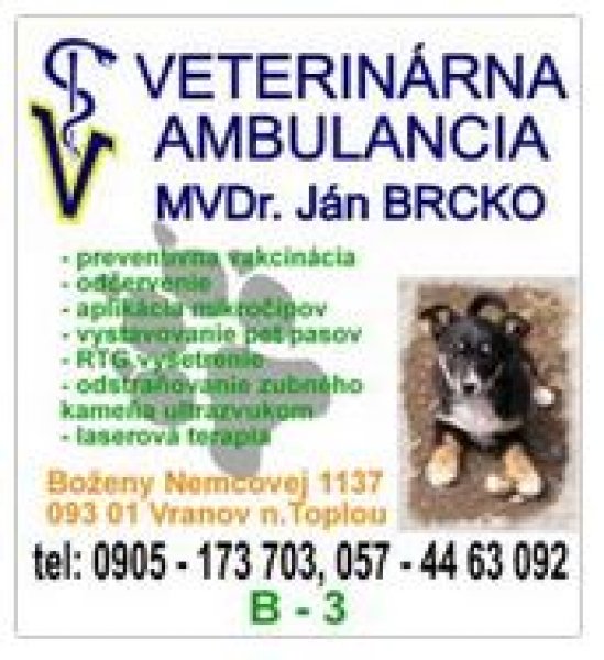 Veterinárna ambulancia MVDr. Ján Brcko